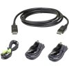 ATEN KVM prepojovací kábel [1x zástrčka DisplayPort, USB 2.0 zástrčka A, jack zástrčka 3,5 mm - 1x USB 2.0 zásuvka B, jack zástrčka 3,5 mm, zástrčka; 2L-7D03UDPX4