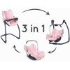 Smoby 3v1 Autosedačka a stolička MCQ pre bábiky svetlo ružová