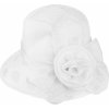 Biju Dámsky klobúk T23-20 s ozdobnou veľkou ružou 9001628-1 biely