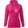 Volejbal lopta prso - Mikina dámska trendy zipper s kapucňou - 2XL ( Purpurová )