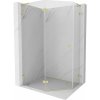 Mexen Lunar, L päťuholníkový sprchový kút naklápací doľava 100 x 80 cm, 8mm číre sklo, zlatý matný profil, 831L-100L-080P-55-00-L