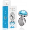 Intense - Metal Aluminum Anal Plug Heart Blue Size S - Análny Kolík