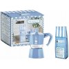 Bialetti Moka Express 3tz Sada kávovar + mandlová káva 250 g modrá