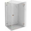 Mexen Lunar-B, pravostranný výklopný sprchový kút 90 x 70 cm, 8mm číre sklo, profil ružové zlato, 832-090-070-60-00-P