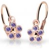 Danfil náušnice pre bábätká kvetiny C2744 zo ružového zlata amethyst brizura