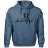 EKG volejbalistky - Oversized mikina pánska Moon - kratšia + širšia - 2XL ( Denim )