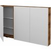 Dreja Trojdverová zrkadlová skrinka PREMIUM GA3E 120 - D27 Cognac