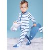 Overal bavlnený biely s modrými prúžkami Nicol kolekcia LEO