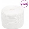vidaXL Lodné lano biele 10 mm 250 m polypropylén