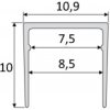 Effector - Jednoduchý profil (EASY) - B60 - Dĺžka 2 m - Farba Striebro
