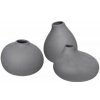 Tmavosivé porcelánové vázy v súprave 3 ks (výška 9 cm) Nona – Blomus