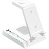 AppleKing 6 v 1 bezdrôtový nabíjací stojanček s portami USB-C / USB-A a káblom Lightning pre iPhone / Apple Watch / Airpods - biely - možnosť vrátiť tovar ZADARMO do 30tich dní