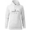 Jesus Saved My Life kríž ekg - Mikina dámská Cape s kapucí - S ( Biela )