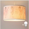 | Brilagi - LED detský luster na lankách BOBO 1xE27/10W/230V pr. 35 cm ružová/baletky | 8590828051428