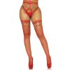Leg Avenue Vegan Leather Tigh High Garter, Red