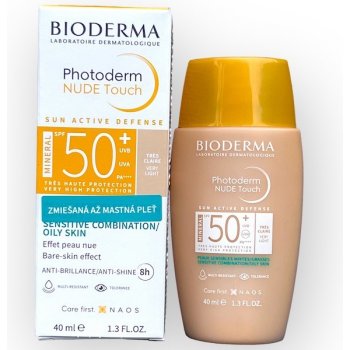 Bioderma Photoderm Nude Touch Mineral fluid na opaľovanie veľmi svetlý SPF50+ 40 ml