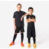 KIPSTA Detské spodné tričko na futbal Keepdry 500 s krátkymi rukávmi čierne 123-130 cm