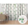 Biante Bavlnený záves Sandra SA-706 Zeleno-hnedé vetvičky s lístkami na bielom 150x260 cm