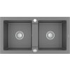 MEXEN MEXEN - Mario granitový drez dve mísy 820x436 mm, sivá 6504822000-71