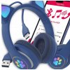 BLUETOOTH 5.0 SLÚCHADLÁ S RGB LED PODSVIETENÍM, SVETIACE MAČACIE UŠI - SLÚCHADLÁ MAČACIE UŠI