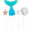 Toppery JixStar chvost morskej panny, hviezdičky, mušľa, 4 ks