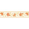 Samolepiaca bordúra D58-044-2, rozmer 5 m x 5,8 cm, kvety oranžové s béžovými listami, IMPOL TRADE