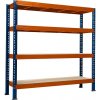 Nekonečný priemyselný regál Trestles RNC 2000x1800x600, nosnosť 3200 kg, 4 police Farba: oranžovo-modrá