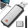 Mini USB diktafón Verk Group 8 GB nabíjateľný strieborný