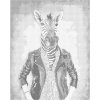 ZUTY Bodkovanie - ZEBRA V OBLEČENÍ Rámovanie: vypnuté plátno na rám, Rozmer: 40x50 cm