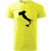 Taliansko obrys - Klasické pánske tričko vyššej gramáže - 2XL ( Neonová žltá )