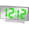 E-CLOCK DCX-696 LED budík, digitálne hodiny so zeleným podsvietením, čierna