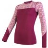 SENSOR MERINO IMPRESS dámske tričko dl.rukáv lilla / pattern Veľkosť: L