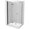 Mexen Lima skladací sprchový kút 120 x 70 cm, transparentný, čierny + vanička Flat, biela - 856-120-070-70-00-4010B