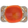 Galéria Šperkov Pozlátený Strieborný Prsteň s Oranžovým Opálom z Lega Dembi a Bielym Topásom Y47898