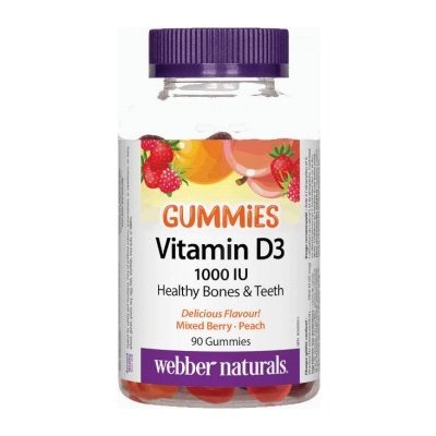 Webber Naturals Vitamín D3 Gummies 1000IU vegetariánska formula 90ks