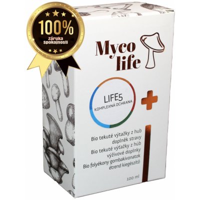 Mycolife 5 Strážca zdravia-bio Cordyceps bio Mandle bio Maitake bio Shiitake 100 ml