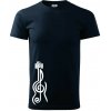Husľový kľúč gitara - Klasické pánske tričko vyššej gramáže - M ( Tmavomodrá (veľmi tmavá - skoro čierna) )