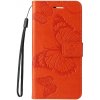PROTEMIO 89170 ART BUTTERFLY Peňaženkový obal pre Motorola Edge 50 Neo / ThinkPhone 25 oranžový