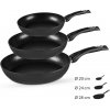 Royalty Line RL-FM3F3BK Mramorová panvica 20/24/28 cm, 3 ks, čierna