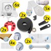 BabySafety MX4big-black, bezpečnostná sada prvkov pre deti 23ks