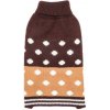 Nobleza teplý pletený rolákový pulóver pre psy a mačky s bodkami Hnedá M