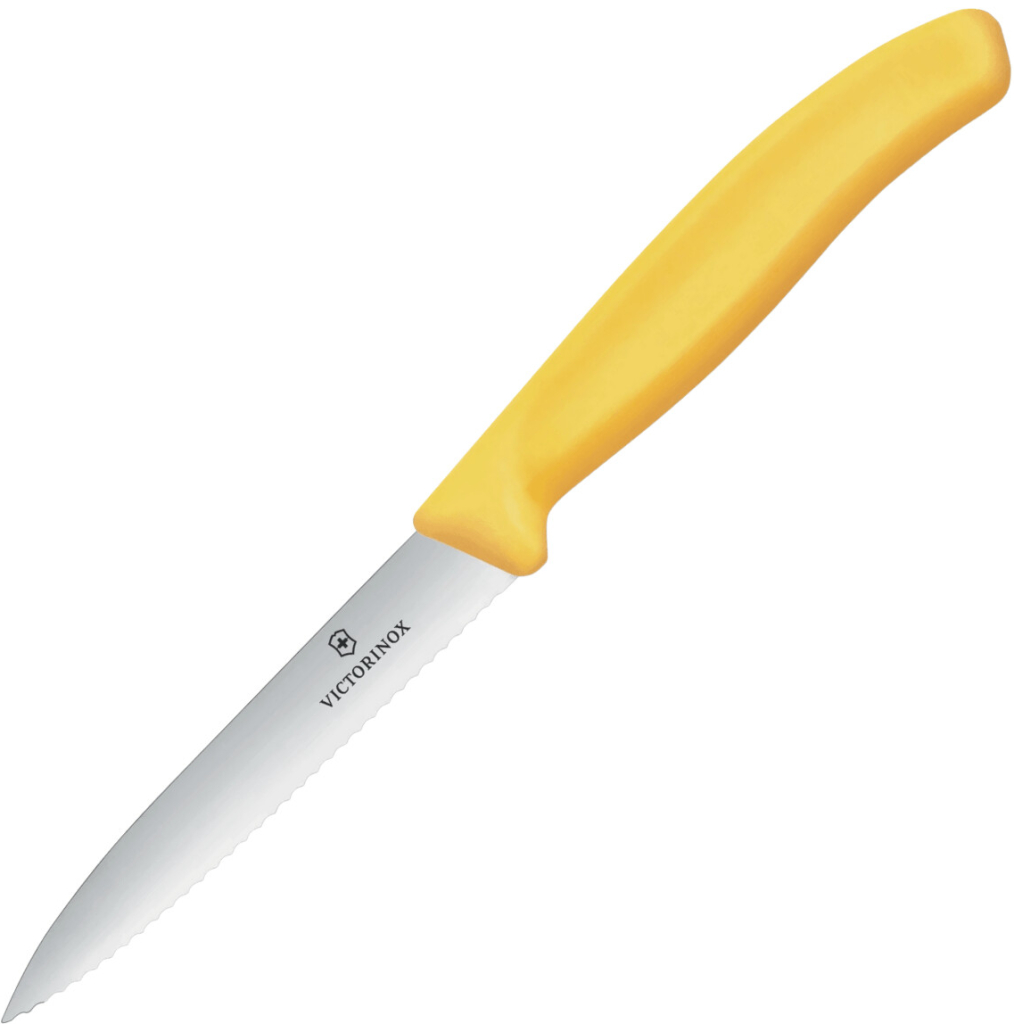 Victorinox SwissClassic Nôž na ovocie/zeleninu, 10cm, zubkovaný, žltý 6.7738.C1