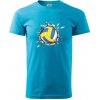Volejbal lopta v triku - Klasické pánske tričko vyššej gramáže - 4XL ( Svetlý tyrkys )