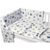 Baby Nellys 3-dielna sada mantinel s obliečkami Mačičky granátová/biela 135 x 100 cm cm 135 x 100 cm