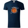 Basketbal lopta v triku - Tričko z organickej bavlny - 3XL ( Tmavomodrá (veľmi tmavá - skoro čierna) )