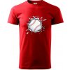 Baseball lopta v triku - Klasické pánske tričko vyššej gramáže - L ( Červená )