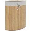 Gockowiak Rohový koš na prádlo s víkem, bambus, 60 l