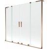 Mexen Velar L Duo dvojkrídlová vaňová zástena posuvná 180 x 150 cm, transparentná, ružové zlato - 896-180-003-02-60
