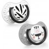 LOVI Silikónový cumlík dynamický Salt&Pepper 6-18m 2 ks 22-879