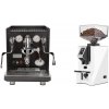 ECM Synchronika, black, dark walnut + Eureka Mignon Specialita Compatto, CR white